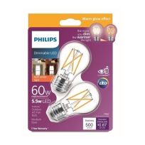 Philips LED Bulb, Dimmable, 5.5 Watt (60 Watt Equivalent), Soft White, 500 Lumens, 549014