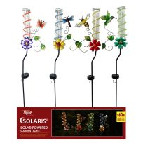 Alpine Solar Floral Insect Rain Gauge Stake, Assorted Styles, RGG155A