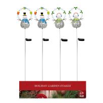 Alpine Solar Festive Color Changing Snowman Stake, Assorted Styles, RGG478ACC