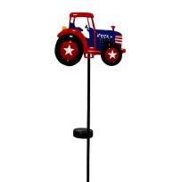 Alpine Solar Patriotic Tractor Stake with LED Lights, SUG344BB-201