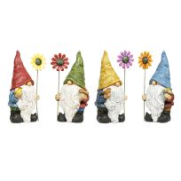 Alpine Gnome with Flower Statue, Assorted Figures, WQA1380ABB