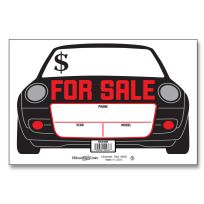 Hillman "AUTO FOR SALE" Sign, 8 IN x 12 IN, 6-Pack, 843446