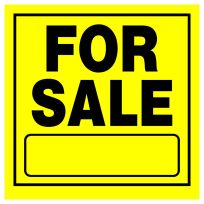 Hillman "FOR SALE" Plastic Sign, 11 IN x 11 IN, Black / Yellow, 840168