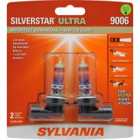 Sylvania Silverstar Ultra Halogen Headlight Bulb 9006, 2-Pack, 9006SU.BP2