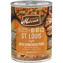 Merrick Grain Free Wet Dog Food Slow-Cooked BBQ St Louis Style with Shredded Pork, 8284079, 12.7 OZ Can