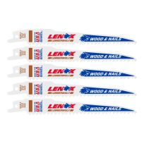 Lenox Bi-Metal Reciprocating Saw Blade, 6 IN, 6 TPI, 5-Pack, 20572656R
