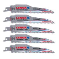 Lenox Carbide Tipped Reciprocating Saw Blade, 6 TPI, 6 IN, 5-Pack, 1832162