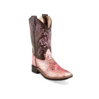 Old West Girl's Faux Leather Cowboy Boots
