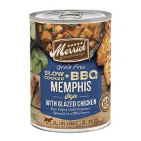 Merrick Grain Free Wet Dog Food Slow-Cooked BBQ Memphis Style with Glazed Chicken, 8284033, 12.7 OZ Can