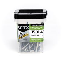 BIG TIMBER® 316 Stainless T-30 Lag Screw, 25-Count Bucket, SCTX154-25, #15 x 4 IN