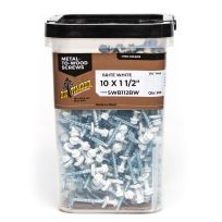 BIG TIMBER® Brite White WT01 Woodbinder Screw, 1/4 Drive, 500-Count Bucket, WB112BW-500, #10 x 1-1/2 IN