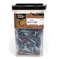 BIG TIMBER® Cocoa Brown BN33 Woodbinder Screw, 1/4 Drive, 500-Count Bucket, WB112COCOA-500, #10 x 1-1/2 IN