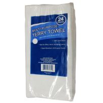 American Textile Inc White 100% Cotton Terry Towels, 24-Pack, 618001