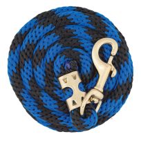 Weaver Leather Value Lead Rope with Brass Plated 225 Snap, 35-2155-T24, Blue / Black, 5/8 IN x 8 FT