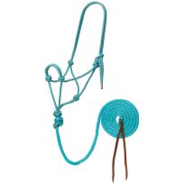 Weaver Leather Diamond Braided Rope Halter / Lead, 35-7800-404, Turquoise / Brown, Average Horse