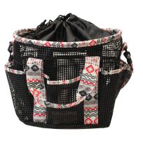 Weaver Leather Mesh Grooming Bag, 65-2053-P19, Black / Crimson Aztec