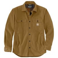 Carhartt Men's RUGGED FLEX® Relaxed Fit Canvas Fleece-Lined Shirt Jac