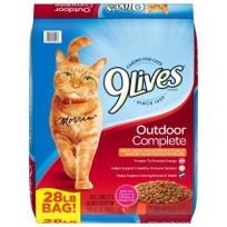 9Lives Outdoor Complete Dry Cat Food, Chicken & Ocean Fish, 7910082916, 28 LB Bag