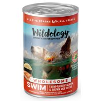 Wildology SWIM Wholesome Farm-Raised Salmon & Brown Rice Recipe Dog Food, WD021-WET, 12.8 OZ Can