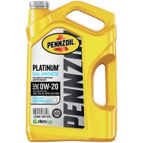 PENNZOIL Motor Oil Platinum Full Synthetic SAE 0W-20, 550046127, 5 Quart