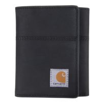 Carhartt Saddle Leather Trifold Wallet, B000020800199, Black