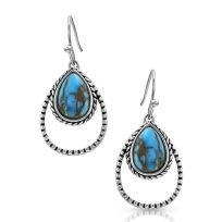 Montana Silversmiths Double Rope Turquoiue Earrings, ER4376TQ