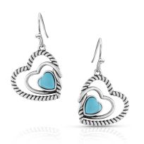 Montana Silversmiths Clearer Ponds Turquoise Heart Earrings, ER5179