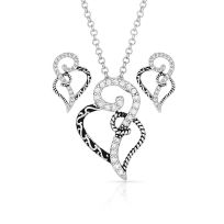 Montana Silversmiths Woven Hearts Jewelry Set, JS2234