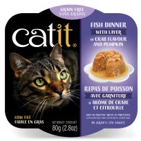 Catit Fish Dinner w Crab Flavor n Pumpkin, 44716, 2.8 OZ Pouch