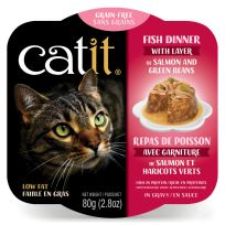 Catit Fish Dinner w Salmon n Green Beans, 44712, 2.8 OZ Pouch