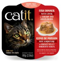 Catit Fish Dinner w Shrimp n Green Beans, 44715, 2.8 OZ Pouch