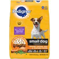 Pedigree Small Dog Complete Nutrition Small Breed Adult Dry Dog Food, Roasted Chicken, Rice & Vegetable Flavo, 14366, 14 LB Bag