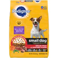 Pedigree Small Dog Complete Nutrition Small Breed Adult Dry Dog Food, Grilled Steak and Vegetable Flavor Dog, 14367, 14 LB Bag