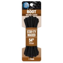 Shoe Gear Waxed Boot Laces, 1N311-34, Black, 54 IN