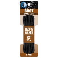 Shoe Gear Waxed Boot Laces, 1N311-32, Black, 72 IN