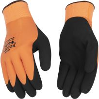 Kinco Men's HydroFlector Lined Waterproof Hi-Vis Orange Thermal Knit Shell & Double-Coated Latex