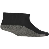 Dickies DRI-TECH Quarter Socks, 6-Pack, I11740-001, Black, 6 - 12