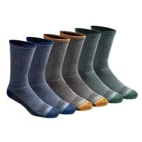 Dickies DRI-TECH Crew Socks, 6-Pack, I11750-247, Assorted, 10 - 13