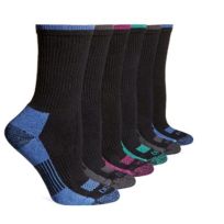 Dickies DRI-TECH Crew Socks, 6-Pack, I61002-002, Assorted, 6 - 9