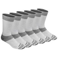 Dickies DRI-TECH Crew Socks, 6-Pack, I611010-100, White, 6 - 12
