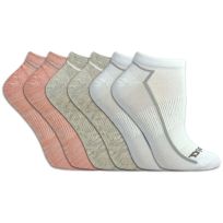 Dickies DRI-TECH No Show Socks, 6-Pack, I621006-034, White / Grey, 6 - 9