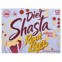 Shasta Diet Root Beer Draft Style Caffeine Free, 12-Pack, 01021548, 12 OZ