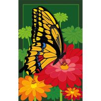 Evergreen Blossoms and Butterfly Garden Applique Flag, 169132