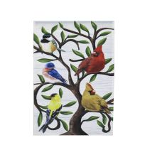 Evergreen Songbirds in Tree of Life Trelis Garden Applique Flag, 169262SA