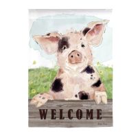 Evergreen Spotted Pig Garden Suede Flag, 14S10854