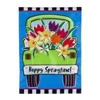 Evergreen Springtime Truck Garden Applique Flag, 169448