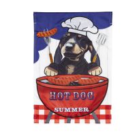 Evergreen Hot Dog It's Summer Garden Applique Flag, 169511