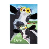 Evergreen Say Cheese Cows Garden Burlap Flag, 14B10936