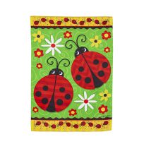 Evergreen Ladybug Pair Garden Suede Flag, 14S10941