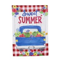 Evergreen Sweet Summer Truck Garden Suede Flag, 14S10933